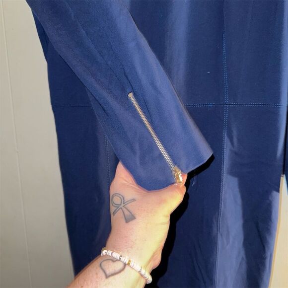 J. Crew Women's Size 12 Blue Shift Dress Long Sleeve Short Length - Picture 6 of 7